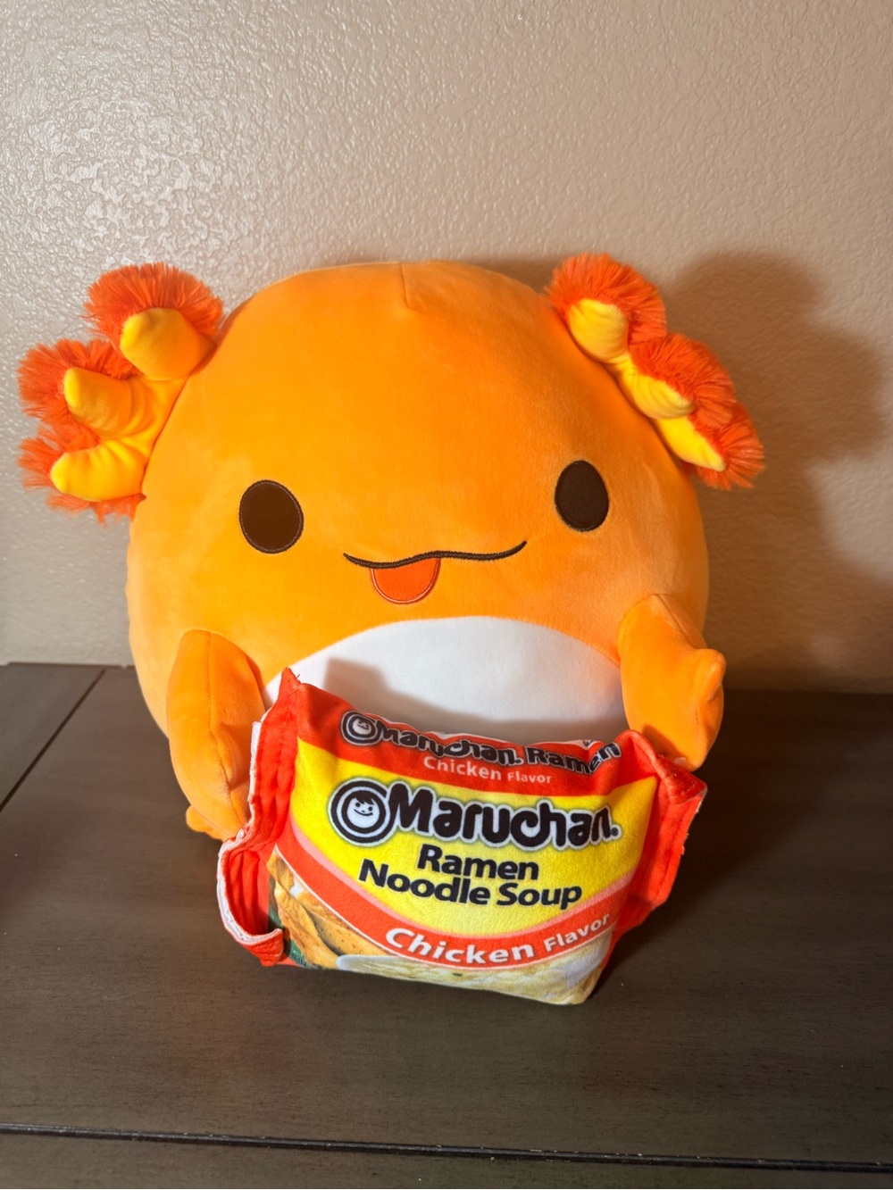 ZURU Snackles Orange Axolotl Maruchan Ramen Plush 16”